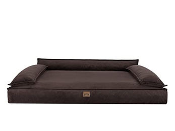 DOGGY Hundebett aus Plüsch in Braun Grösse L 78 x 54 cm OEKO-TEX zertifiziert – Bild 1 von 5