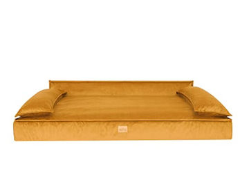 DOGGY Hundebett aus Plüsch in Gelb XL mit OEKO-TEX Zertifizierung - 99 cm – Bild 1 von 4