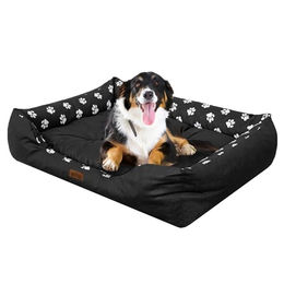 DOGGY Hundebett für kleine Hunde mit erhöhten Rändern Schwarz Größe M 84x65 cm OEKO-TEX zertifiziert – Bild 1 von 7