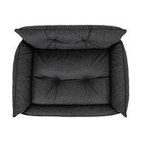 Produktbild von DOGGY Hundebett gestepptes Hundekissen aus Ökoleinen in Schwarz XL 82 x 63 cm