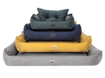 DOGGY Hundebett gestepptes Hundekissen aus Stoff in Braun Größe L 64 x 49 cm OEKO-TEX zertifiziert – Bild 1 von 8