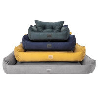 Produktbild von DOGGY Hundebett gestepptes Hundekissen aus Stoff in Braun Größe L 64 x 49 cm OEKO-TEX zertifiziert