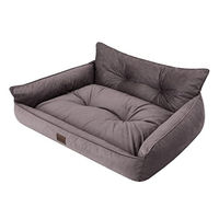 Produktbild von DOGGY Hundebett gestepptes Hundekissen aus Stoff in Braun XL 82 x 63 cm OEKO-TEX zertifiziert