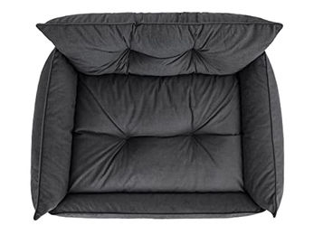 DOGGY Hundebett gestepptes Hundekissen aus Stoff in Graphit XL 82 x 63 cm OEKO-TEX zertifiziert – Bild 1 von 5