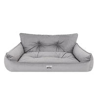 Produktbild von DOGGY Hundebett gestepptes Hundekissen aus Stoff in Grau OEKO-TEX Grösse L 64 x 49 cm