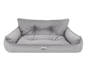 DOGGY Hundebett gestepptes Hundekissen aus Stoff in Grau XL 82 x 63 cm – Bild 1 von 5