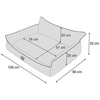 Produktbild von DOGGY Hundebett gestepptes Hundekissen in Braun XXL 106 x 80 cm aus Stoff mit OEKO-TEX Zertifizierung