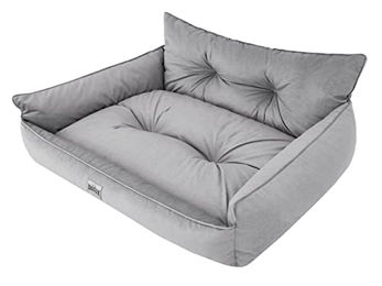DOGGY Hundebett Gestepptes Hundekissen in Grau XXL 106 x 80 cm aus Stoff mit OEKO-TEX Zertifizierung – Bild 1 von 5