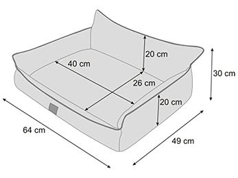DOGGY Hundebett OEKO-TEX Hundeliege Kissen Braun L 64 x 49 cm – Bild 1 von 2