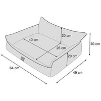Produktbild von DOGGY Hundebett OEKO-TEX Hundeliege Kissen Braun L 64 x 49 cm