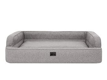 DOGGY Hundebett und Katzenbett mit abnehmbarem Bezug in Grau, Größe L 78x47 cm, OEKO-TEX zertifiziert – Bild 1 von 4