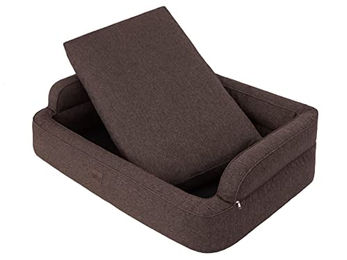 DOGGY Hundebett und Katzenbett mit abnehmbarem Bezug OEKO-TEX zertifiziert Braun Größe L 78x47 cm – Bild 1 von 3