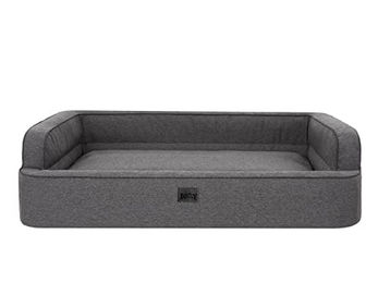 DOGGY Hundebett und Katzenbett mit abnehmbarem Bezug OEKO-TEX zertifiziert Größe L 78x47 cm Grau – Bild 1 von 4