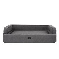 Produktbild von DOGGY Hundebett und Katzenbett mit abnehmbarem Bezug OEKO-TEX zertifiziert Größe L 78x47 cm Grau