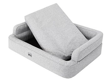 DOGGY Hundebett und Katzenbett XL 96x62 cm Grau mit abnehmbarem Bezug OEKO-TEX zertifiziert – Bild 1 von 3