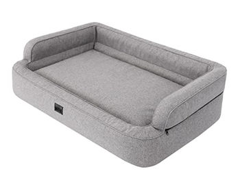 DOGGY Hundebett und Katzenbett XL 96x62 cm Grau mit abnehmbarem Bezug und OEKO-TEX Zertifizierung – Bild 1 von 4