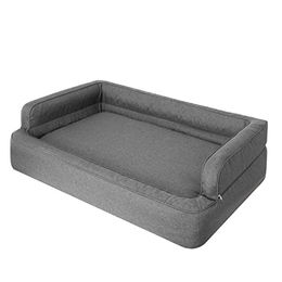 DOGGY Hundebett und Katzenbett XXL 117x79 cm Grau mit abnehmbarem Bezug OEKO-TEX zertifiziert – Bild 1 von 6