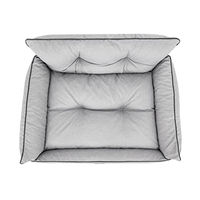 Produktbild von DOGGY Hundebett XL aus gestepptem Öko-Leinen in Grau 82 x 63 cm