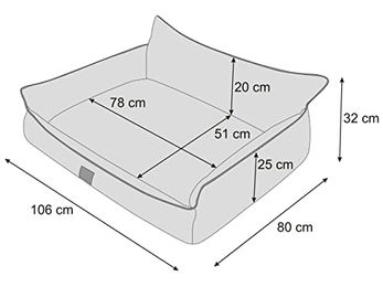 DOGGY Hundebett XXL Gestepptes Hundekissen aus Öko-Leinen in Beige 106 x 80 cm – Bild 1 von 3