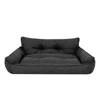 Produktbild von DOGGY Hundebett XXL Schwarz aus Öko-Leinen Stoff 106 x 80 cm