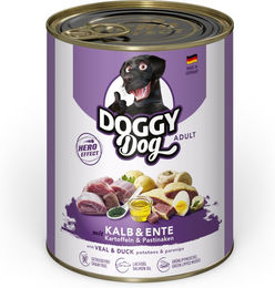 Produktbild von DOGGY Hundefutter Adult Kalb und Ente Stückchen in Sauce Getreidefrei und Glutenfrei 6 x 800 g - 24 x 800 g