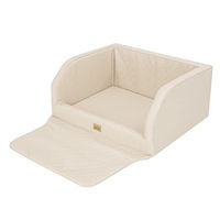 Produktbild von DOGGY Hundetransportbox und Hundebett aus Kunstleder in Beige für große und mittelgroße Hunde 92x70x39 cm