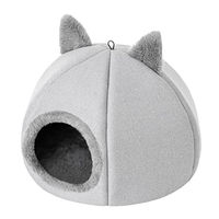 Produktbild von DOGGY Katzenhöhle aus Plüsch mit Kissen und Spielball in Grau Gr. 1 40 x 28 cm