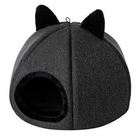 Produktbild von DOGGY Katzenhöhle aus Stoff mit Kissen und Spielball in Schwarz Größe S