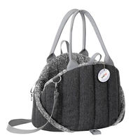 Produktbild von DOGGY Transportbox für kleine Hunde und Katzen aus wasserabweisendem Polyester in Schwarz und Grau