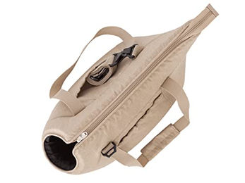 DOGGY Transportbox Hundetasche und Katzentasche Beige Größe L 25 x 43 x 27 cm mit Seitentaschen und verstellbarem Schultergurt OEKO-TEX zertifiziert – Bild 1 von 3
