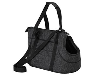 DOGGY Transporttasche für Hunde und Katzen Schwarz XL 30 x 50 x 32 cm aus Stoff mit Seitentaschen und verstellbarem Schultergurt – Bild 1 von 3