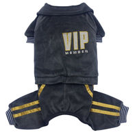 Produktbild von DoggyDolly Hund Winter Overall VIP Jogginganzug aus Velours Anthrazit Größe M
