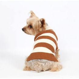Produktbild von DoggyDolly Hunde Strickpullover gestreift Braun Baumwolle Größe L