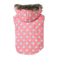 Produktbild von DoggyDolly Hundemantel Winterjacke mit Kapuze Rosa Mini Fleece Wasserabweisend Größe S