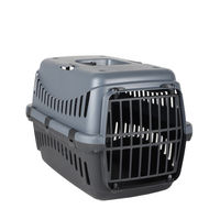Produktbild von DOGI Transportbox für Hunde und Katzen aus Kunststoff in Grau Schwarz Größe M