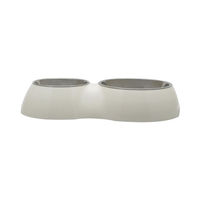 Produktbild von Dogit Doppelnapf für Hunde aus Metall in Weiß - 350 ml