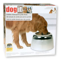 Produktbild von Dogit Erhöhter Futternapf für große Hunde aus Kunststoff in Weiß Silber Transparent Größe L