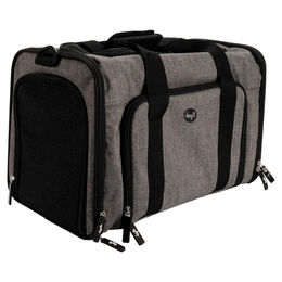 Produktbild von Dogit Explorer erweiterbare Transportbox für kleine Hunde in Grau aus Polyester Größe S
