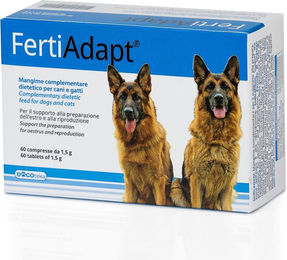 Produktbild von Dogoteka FertiAdapt Nahrungsergänzung für Hunde und Katzen zur Unterstützung der Fortpflanzung 60 Stück