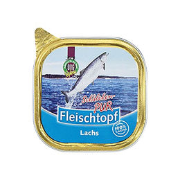 Produktbild von DOGREFORM Fleischtopf Schälchen PUR Lachs Stückchen in Sauce getreidefrei und glutenfrei 200g - 200 g