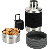 Produktbild von Dogs Creek Carry Reise Set Futter- und Wasserbehälter aus Edelstahl in Schwarz 800ml und 200ml - 0,8 l