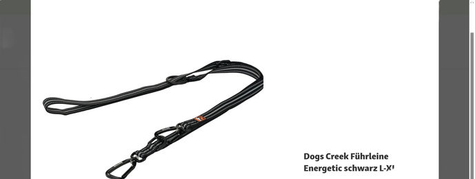 Produktbild von Dogs Creek Führleine Energetic Seilleine für Hunde Schwarz L-XL