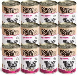 Dogs'n Tiger Abendbrot Hund Lamm Stückchen in Sauce mit hohem Fleischanteil 12x400 g - 12 x 400 g – Bild 1 von 3