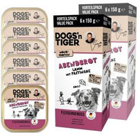 Produktbild von Dogs'n Tiger Abendbrot Hundefutter Lamm & Pastinake Getreidefrei 12x150 g