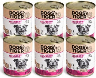 Dogs'n Tiger Abendbrot Hundefutter Lamm Stückchen in Sauce Sensitive mit hohem Fleischanteil 6x800 g - 6 x 800 g – Bild 1 von 3