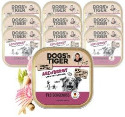 Dogs'n Tiger Abendbrot Schale Hund Adult Lamm mit Pastinake Stückchen in Sauce 10x150 g – Bild 1 von 12