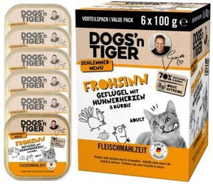 Dogs'n Tiger Adult Nassfutter Katze Geflügel und Kürbis Stückchen in Sauce getreidefrei 100 g – Bild 1 von 3