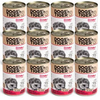 Produktbild von Dogs'n Tiger Adult Premium Hundefutter Rind Stückchen in Sauce mit hohem Fleischanteil, getreidefrei, 12x 400 g - 12 x 400 g