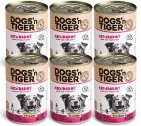 Dogs'n Tiger Adult Premium Nassfutter für Hunde Abendbrot Lamm mit Pastinake 6x400g getreidefrei mit hohem Fleischanteil - 6 x 400 g – Bild 1 von 7