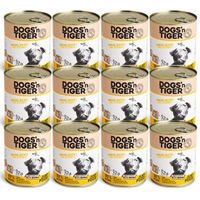 Produktbild von Dogs'n Tiger Adult Premium Nassfutter für Hunde mit Huhn, hoher Fleischanteil, 12x 800 g - 12 x 800 g